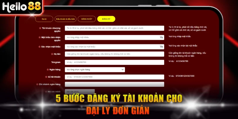 5 bước đăng ký tài khoản cho đại lý đơn giản 